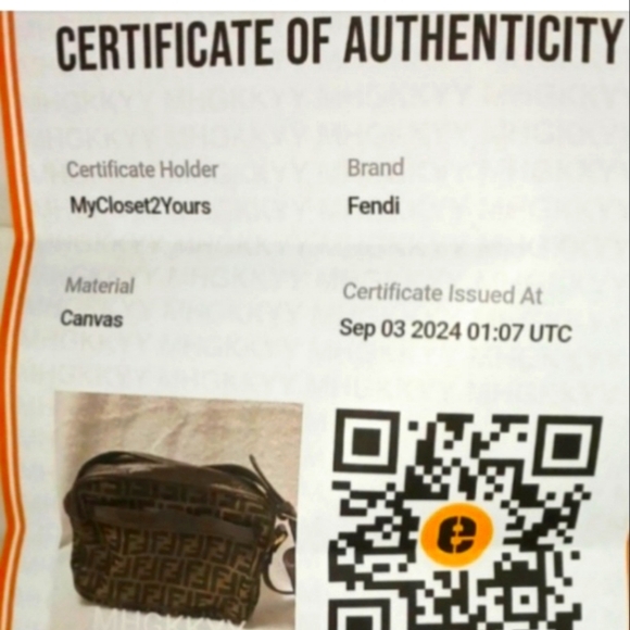 Fendi  Authentic Zucca  Vintage Canvas Shoulder Bag with COA & Dustbag - Picture 2 of 15